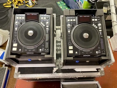 £450 • Buy Pair Denon DN-S3700 DJ Turntable CDJ In Hex Flight Hard Case Media Player