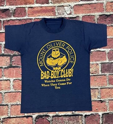 Vintage Mount Oliver Police Bad Boys Club T Shirt Single Stitch Sz Medium 90s • $29.99