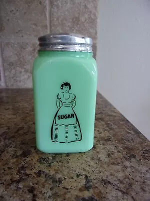 Vintage McKee Jadite Jadeite APRON LADY Sugar Range Shaker • $149.99