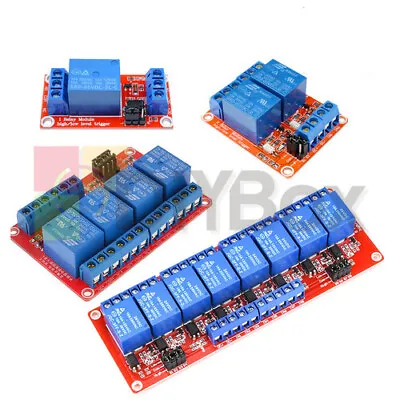 1/2/4/8Channel Relay Board Relay Module With Optocoupler High Low 5V 9V 12V 24V • $9.69