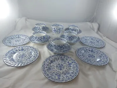 Vintage Collectors Minton Shalimar Tea Set 5 X Cups & Saucers Cake Plate • £180