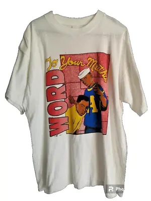 Vintage Early 90s Zainier ‘Word To Your Mutha’ Hip Hop Rap T Shirt L • $100