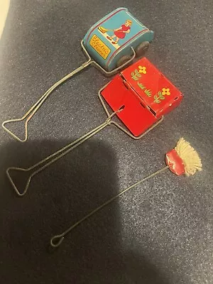 Amazing Old Stock Tin Toy 1950s Vacuum Sweeper Dust Pan Mop Toys • $9.99