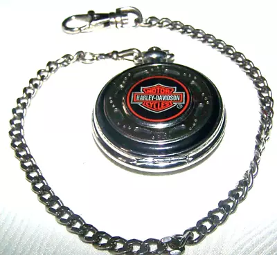 Franklin Mint Harley-Davidson Heritage Softail Pocket Watch New Battery Sharp 1 • $59.99