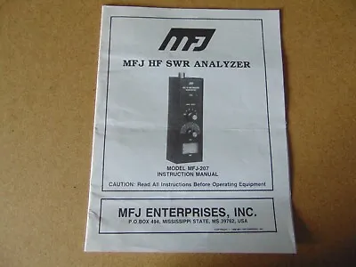 Manual For MFJ-207 HF SWR Analyzer • $6