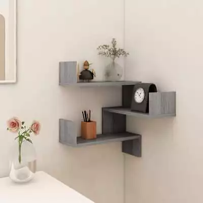 1/2x Wall Corner Shelf Engineered Wood Hanging Shelf Rack Multi Colours VidaXL • £20.99