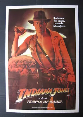 $149.99 • Buy INDIANA JONES & TEMPLE OF DOOM 1984 Orig Australian Movie Poster Harrison Ford