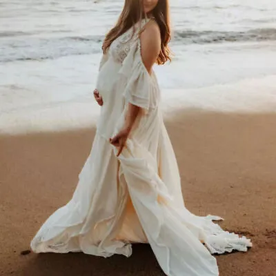 Maternity Dress For Photo Shoot Sexy Women Pregnancy Maxi Gown Dress Photography • $46.74