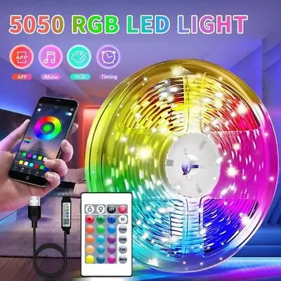 LED Strip Lights RGB 1M-20M Music Sync Bluetooth 5050 Rgb Room Light With Remote • $6.99