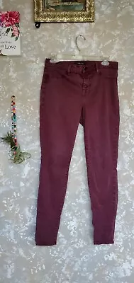 J. Brand Super Skinny Jeans 27 Deep Mulberry Mid Rise Stretch Full Length Womens • $50