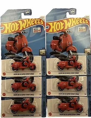 Hot Wheels 2024 D Case - Vespa 90 SS Super Sprint (1966) - Lot Of 6 New For 2024 • $18.19