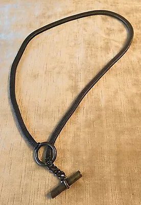 $296.53 • Buy YSL Chain Belt/Necklace Bronze Metal Finish Snake/Box Chain W/Bar & Loop FRANCE