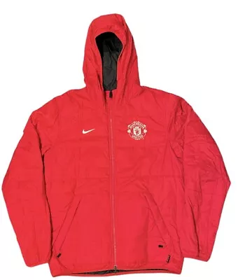 Manchester United Nike Reversible Jacket Size M Hooded Football Soccer UK • $29.50