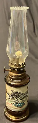 Vintage 9  Amber Mini Oil Lamp  The Spirit Of 1976  Hong Kong • $13