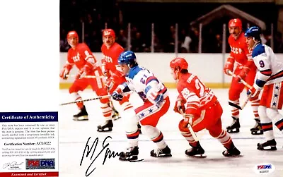 Mike Eruzione Signed 1980 Team USA Miracle On Ice 8x10 Inch Photo + PSA/DNA COA • $33.99