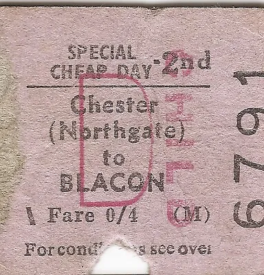 B.T.C. Edmondson Ticket - Chester Northgate To Blacon • £0.99