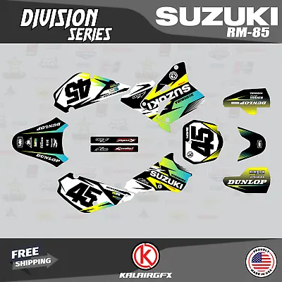 Graphics Kit For SUZUKI RM85 (2001-2023) RM 85 Division-Lime • $54.99