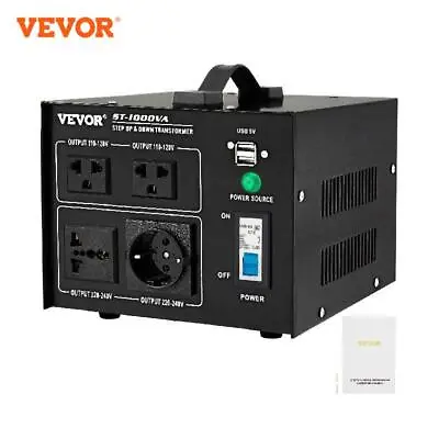 Transformer Voltage Converter 1000/2000/3000/5000 VA With 4 AC Outlets &USB Jack • $170.26