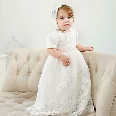 £24.99 • Buy New Lace Party Dress Wedding Kids Clothes Princess Baby Girl Christening Gown