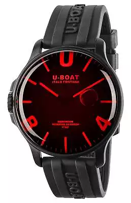 U-Boat Darkmoon Black PVD Black Dial Black Rubber Strap Quartz Mens Watch 8466 • $799