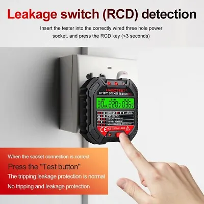 Outlet Tester Socket Circuit Polarity Voltage LED Malfunction Detector UK Plug • £19.50