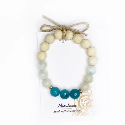 $22 • Buy Crystal Aromatherapy Diffuser Bracelet Beach Vibes - Jade - Light & Refreshing