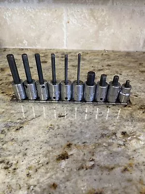 Vintage 11pc Mac Tools 3/8  Drive Hex Head Bits/Allen Socket X Series 1/8 To 3/8 • $50