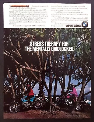 1992 BMW R100GS & PD Motorcycle Photo  Stress Therapy  Vintage Print Ad • $7.99