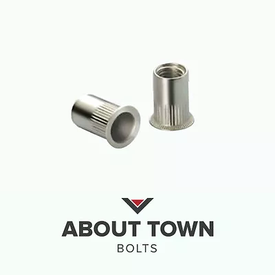 £2.55 • Buy Aluminium Countersunk Head Grooved-Serrated Rivnuts-Rivet Nut-Nutserts