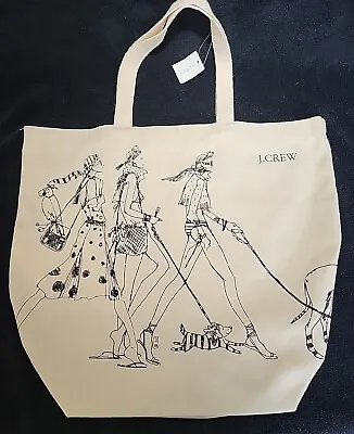 J. Crew Canvas Tote Beach City Walkers. Limited Edition Hard To Find 2010 • $34.99