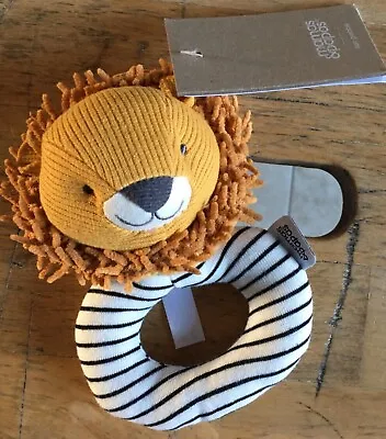 Mamas & Papas Rattle Ring Toy Lion Baby Newborn Unisex NEW • £8.50