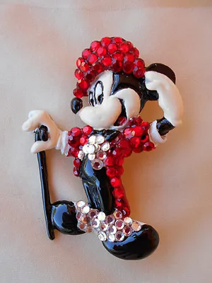Mint Wendy Gell' Puttin On The Ritz  Mickeymouse Disney Swarovski Crystal Brooch • $150