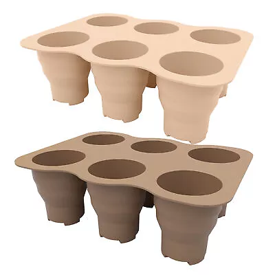 2Pcs Silicone Nursery Pots 6 Grids Folding Seedling Starter Trays With Drainage • $13.05