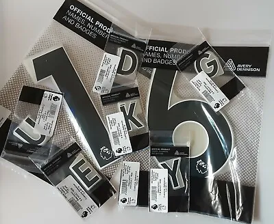 £3 • Buy Official English Premier League Black Adult Shirt Names Numbers Letters 19-22/23