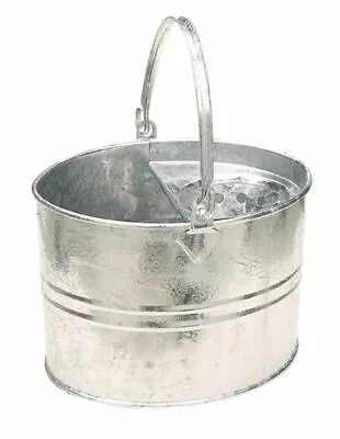 Galvanised Steel Metal Mop Bucket & Ringer 2 Gallon - 10 Litre  • £18.49