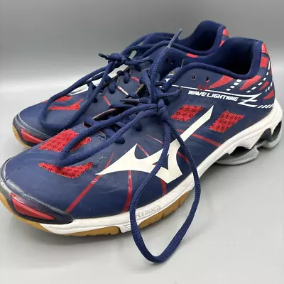 Mizuno Wave Lightning Volleyball Court Shoes Red White Blue Women’s Sneakers 9.5 • $18.99