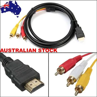 1080P HDMI Male To 3 RCA S-video AV Audio Converter Cable Adapter TV HDTV DVD • $11.99