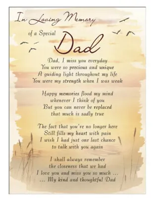 Graveside Card IN LOVING MEMORY OF A SPECIAL DAD Grave Verse Memorial Card. • £2.49