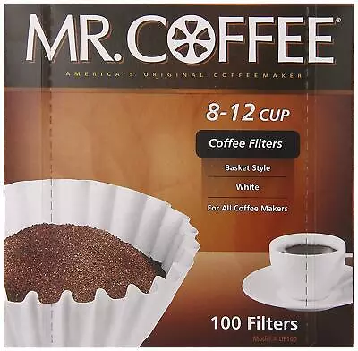 Mr. Coffee Basket Coffee Filters 8-12 Cup White Paper 8-inch 100 Count Boxes • $9.76