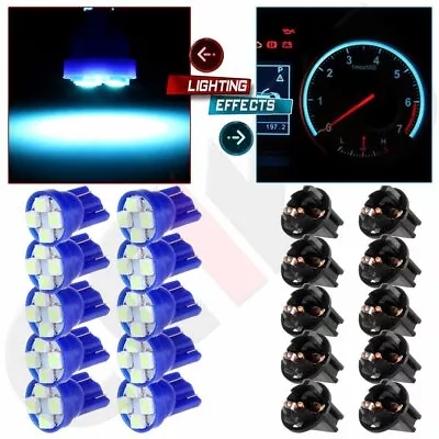 10Pcs T10 Wedge Ice Blue Instrument Panel Dash Light Bulb Twist Socket For Chevy • $8.08