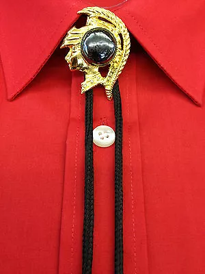 £4.49 • Buy Bootlace Ties,Roman Head Brooch With Bootlace And Metal Ends.Gold / Black String
