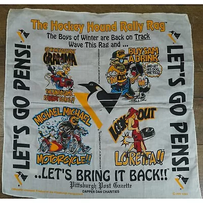 VTG 1994 Pittsburgh Penguins The Hockey Hound Rally Rag Mike Lange Dapper Dan • $49.99