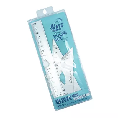 1 Set Squares Straight Ruler Protractor Semicircle Ruler Set Square Drafting • $9.49