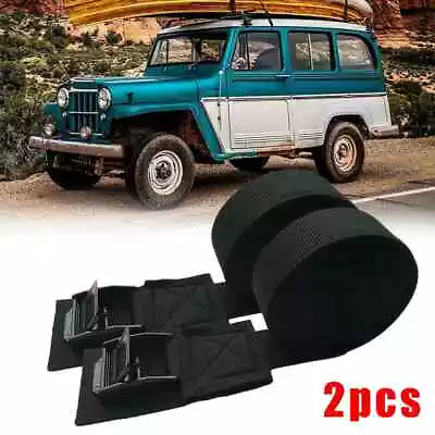 Secure Your Gear: 9.8ft Car Roof Rack X2 Tie Down Straps • £9.99