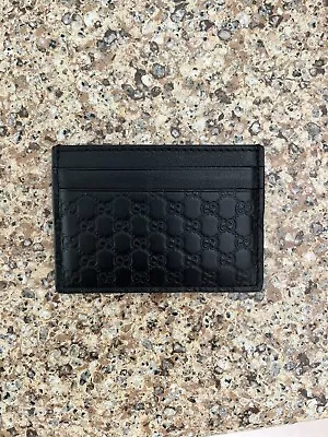 Gucci Micro Guccissima Black Leather Card Case Authentic • $110