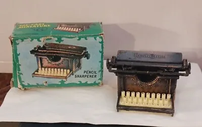 Vintage Miniature Die Cast Pencil Sharpener Antique Finished  Typewriter • $7