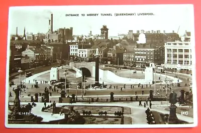 Entrance To Mersey Tunnel (Queensway) Liverpool (Valentine & Sons Ltd) -  C1925 • £1.99