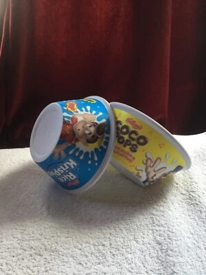 £12 • Buy Vintage Kellogg's Cereal Bowls Rice Krispies & Coco Pops