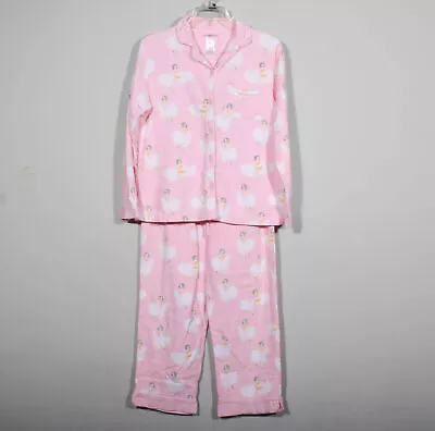 Munki Munki 2 Pc. Pink Feather Dancer & Polka Dots Flannel Pajamas - SZ M • $24.99