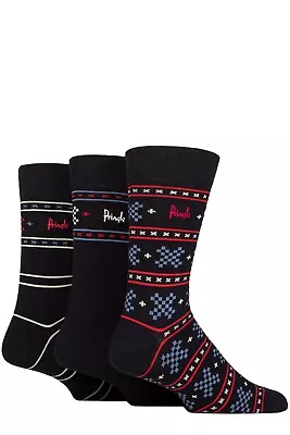 Mens Christmas Socks Patterned Soft Cotton 3 Pair Multipack In Size 7-11 Pringle • £10.99